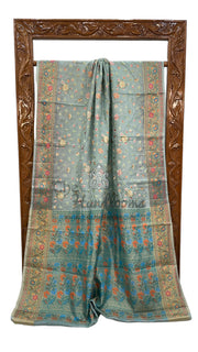 Tussar Silk Handloom Banarasi Saree With Chikankari - The Handlooms