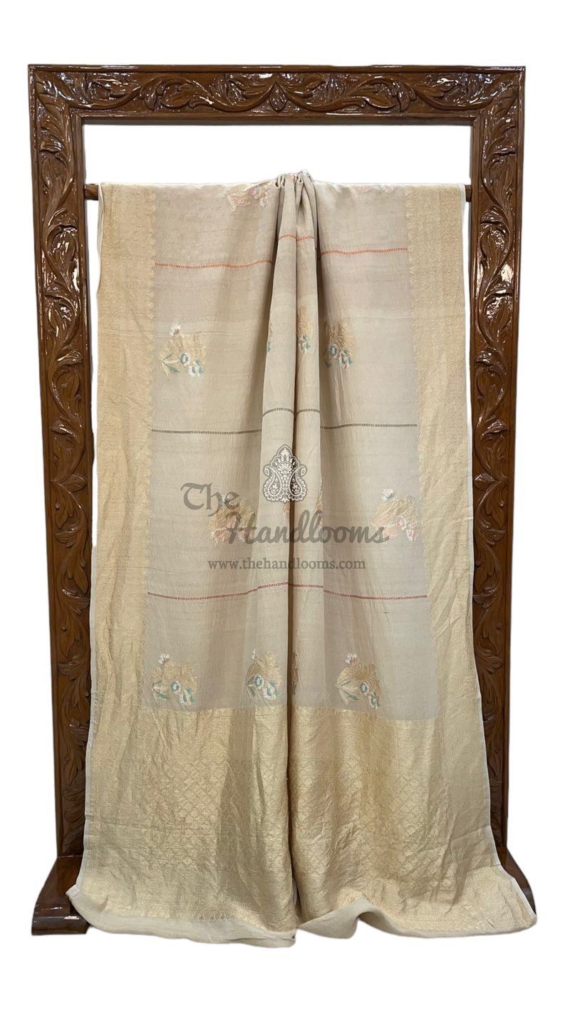 Tussar Georgette Handloom Banarasi Saree - The Handlooms