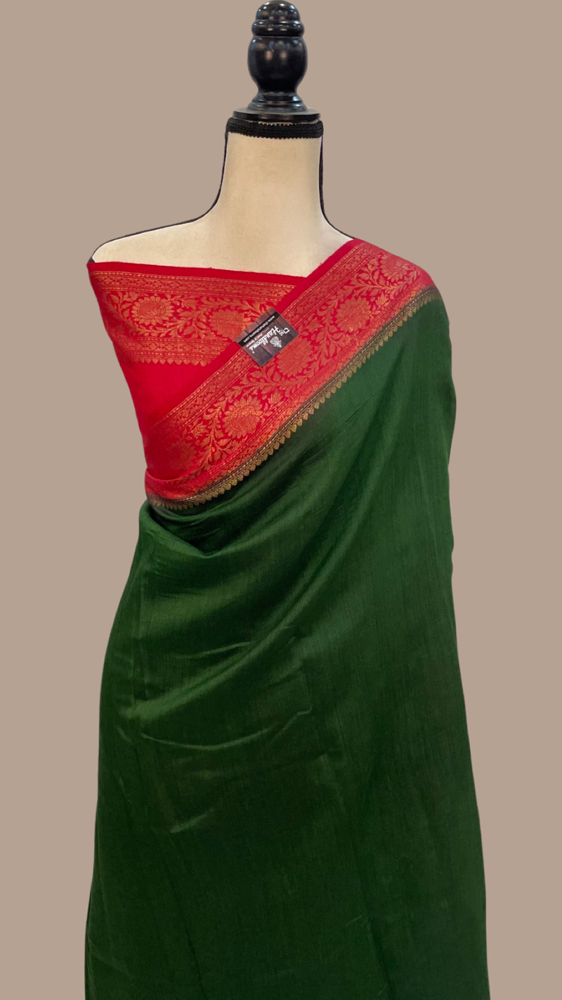 Moonga Georgette Handloom Banarasi Saree - The Handlooms