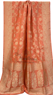 Pure Katan Silk Banarasi Handloom Saree - All Over Jaal Work - The Handlooms