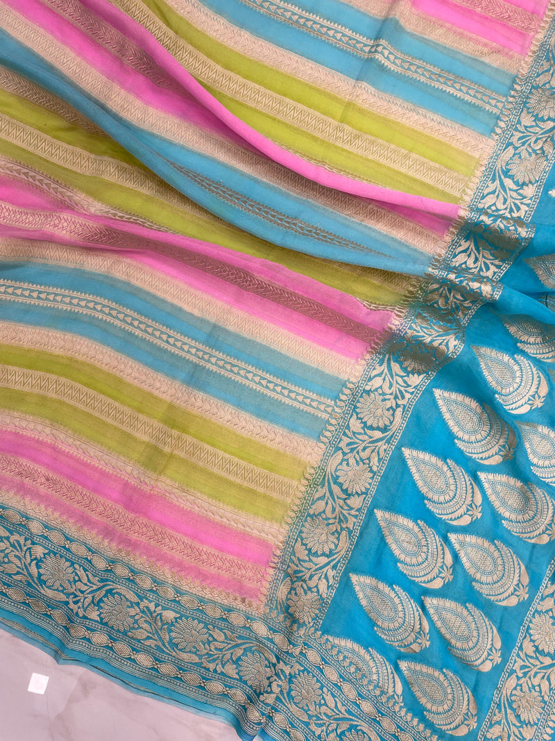 Rangkat Pure Khaddi Georgette Handlooom Banarasi Dupatta - The Handlooms