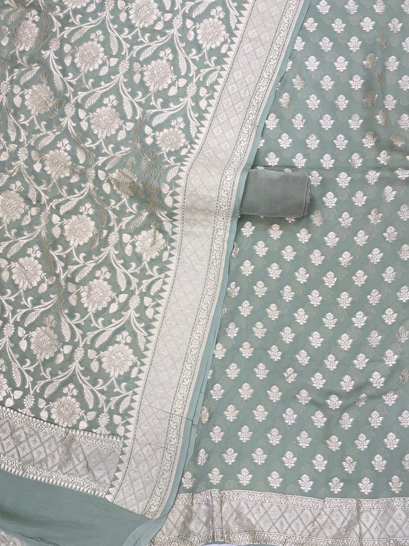 Khaddi Georgette Handlooms Banarasi Dress material - The Handlooms