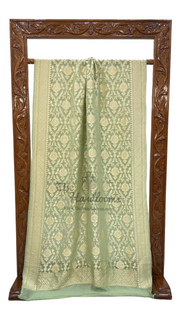 Pure Khaddi Georgette Dupatta - water zari - The Handlooms