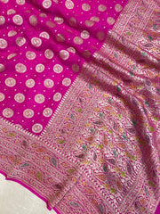 Pure Khaddi Georgette Banarasi Saree - water zari - The Handlooms