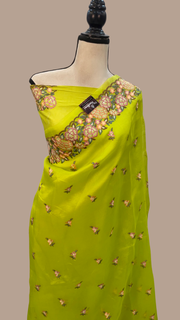 Pure Organza Chikankari Handloom Banarasi Saree - The Handlooms