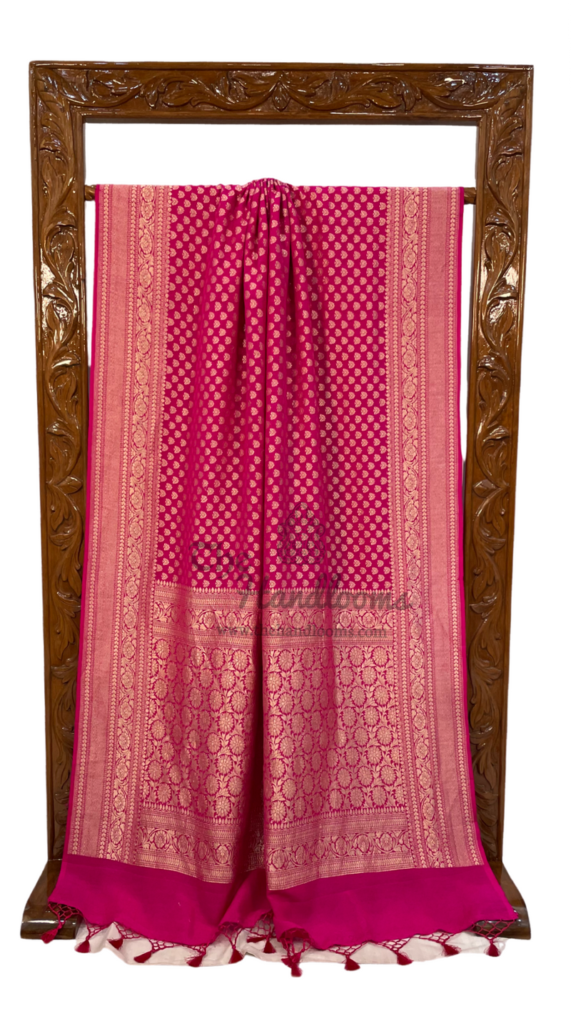 Moonga Georgette Handloom Banarasi Saree - The Handlooms