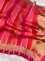 Pure Kora Handloom Banarasi Saree -Rangkat - The Handlooms