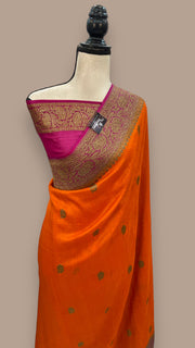 Tussar Georgette Handloom Banarasi Saree - All over kadua work - The Handlooms