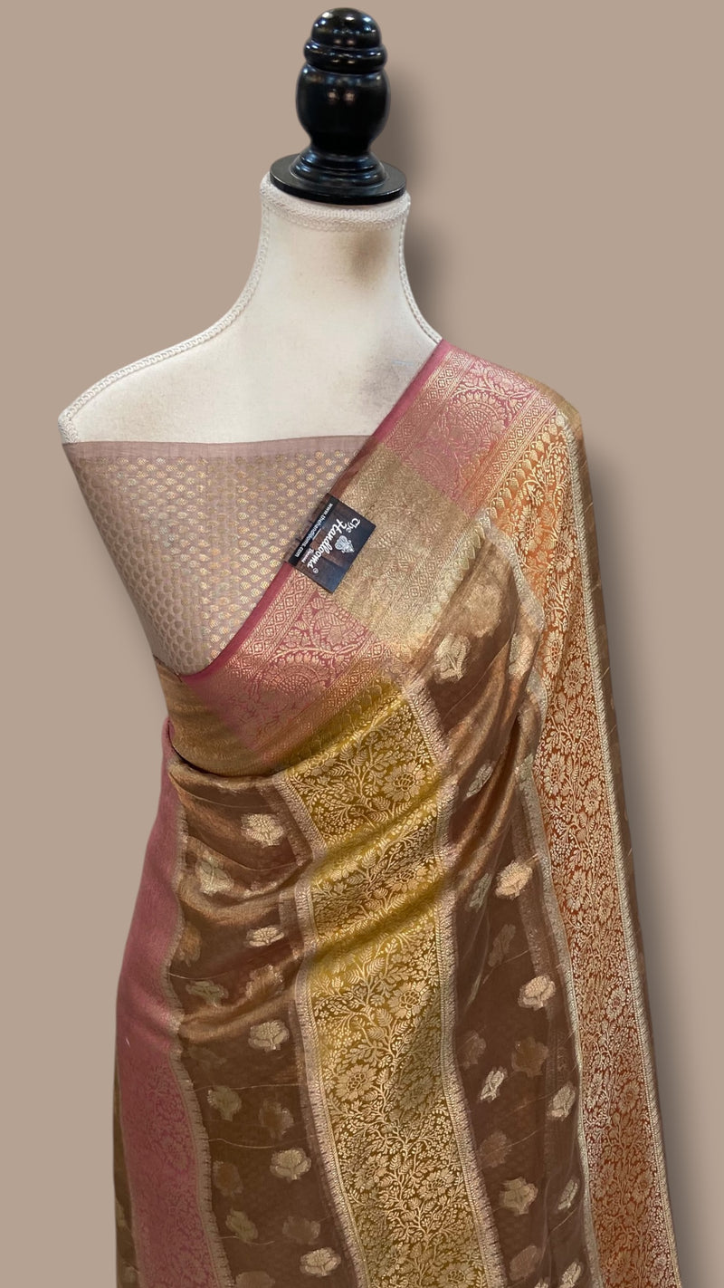 Pure Chiniya Tissue Silk Handloom Banarasi Saree