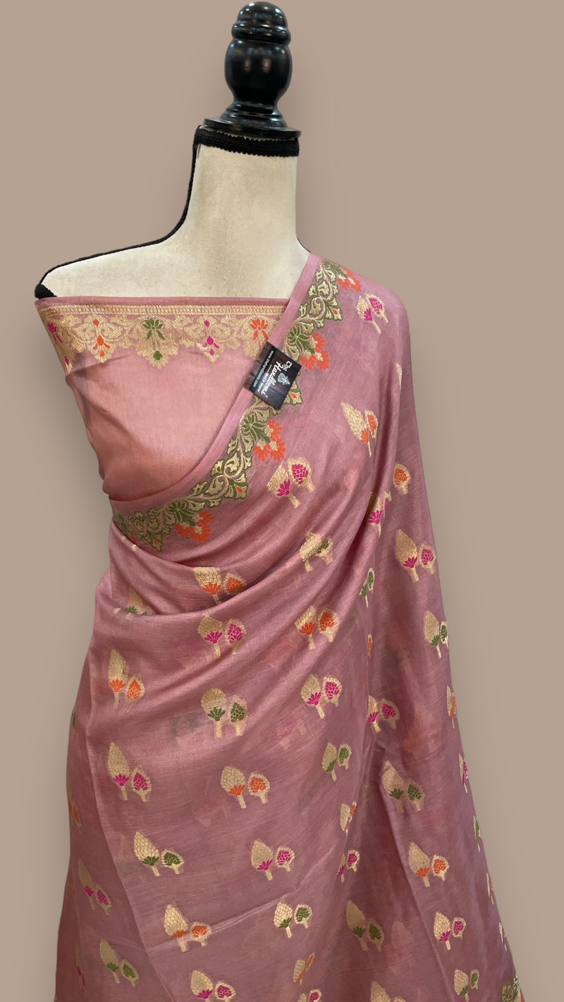 Pure Tussar Silk Handloom Banarasi Saree - The Handlooms