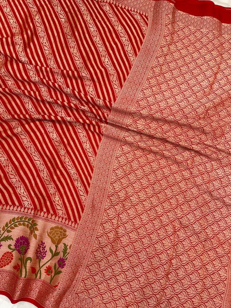Pure Chiffon Khaddi Banarasi Saree - The Handlooms