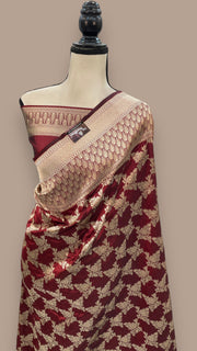 Pure Katan Silk Banarasi Handloom Saree - All over Jaal work - The Handlooms