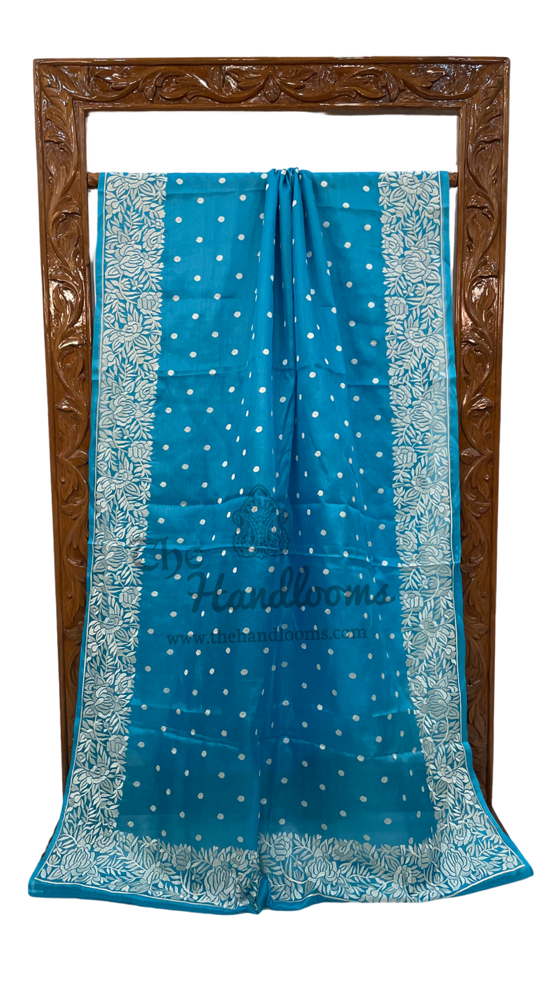 Tussar Silk Handloom Banarasi Saree With Chikankari - The Handlooms
