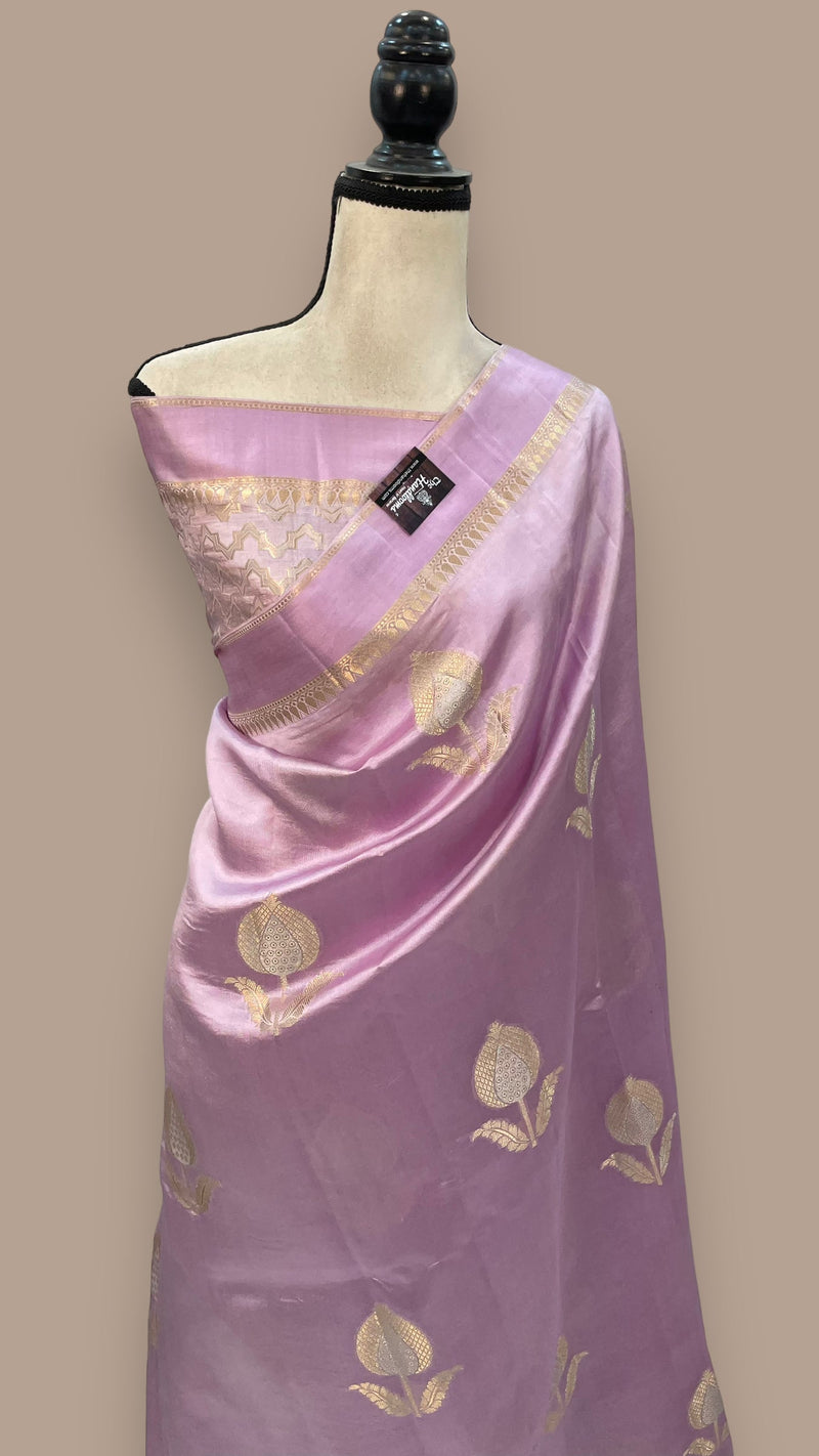 Mauvee Pure Mango Silk Banarasi Handloom Saree - The Handlooms