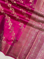 Pure Dupion Silk Banarasi Saree - Gold Zari - The Handlooms