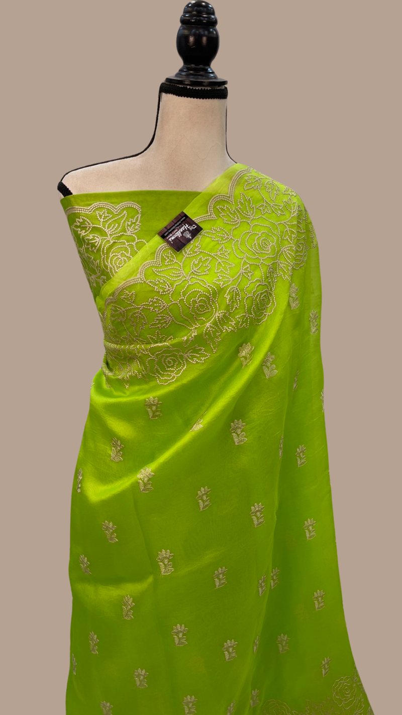 Organza Chikankari Handloom Banarasi Saree - The Handlooms