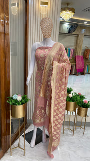 Khaddi Georgette Handlooms Banarasi Dress material - The Handlooms