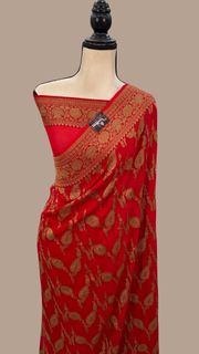 Khaddi Georgette Banarasi Saree -  Antique zari - The Handlooms