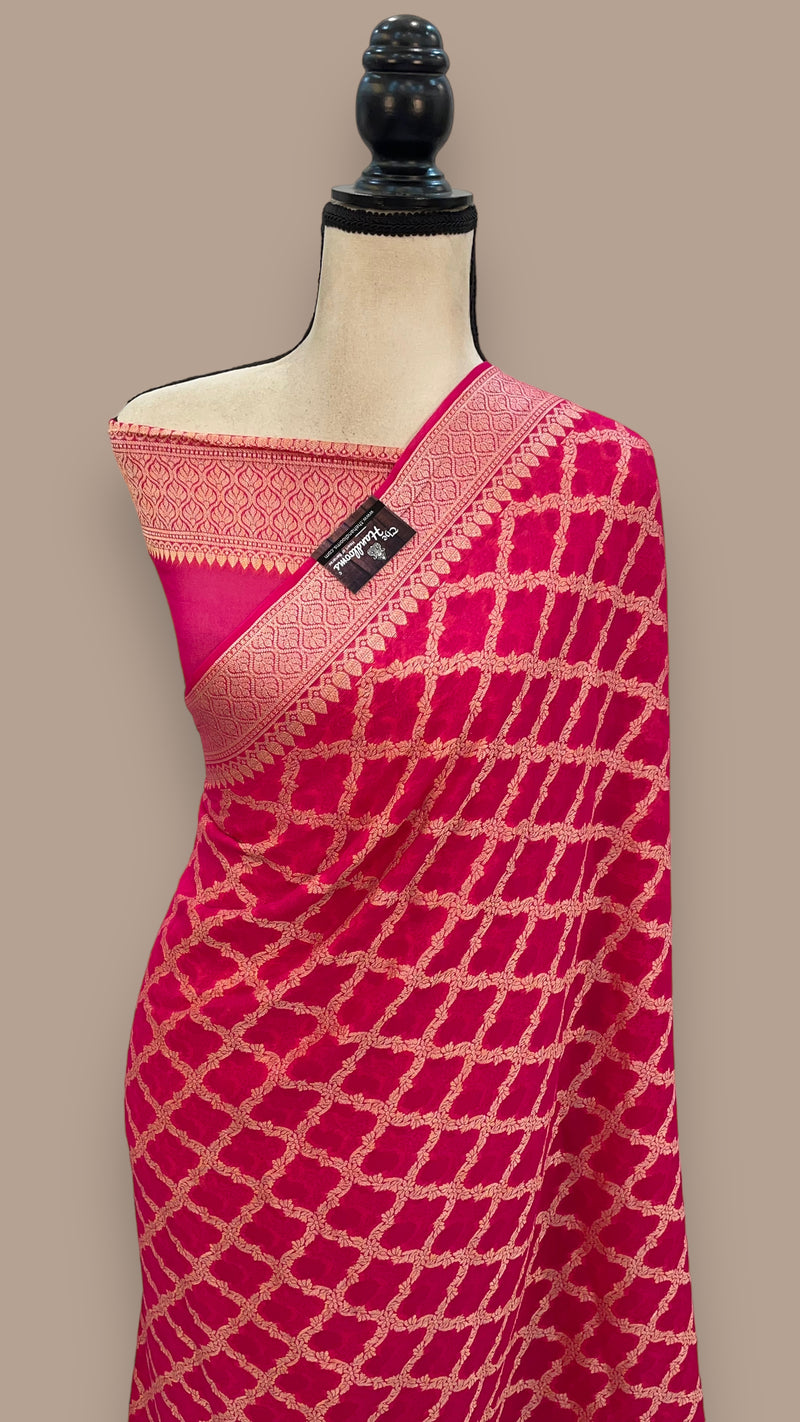 Pure Chiffon Khaddi Banarasi Saree - The Handlooms