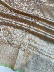 Pure Tissue Reshmi Zari Banarasi Brocade Handloom Saree - The Handlooms