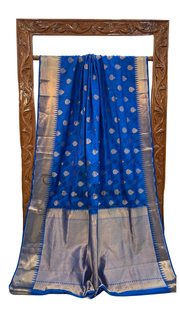 Pure Katan Silk Banarasi Handloom Saree - All over Jaal work - The Handlooms