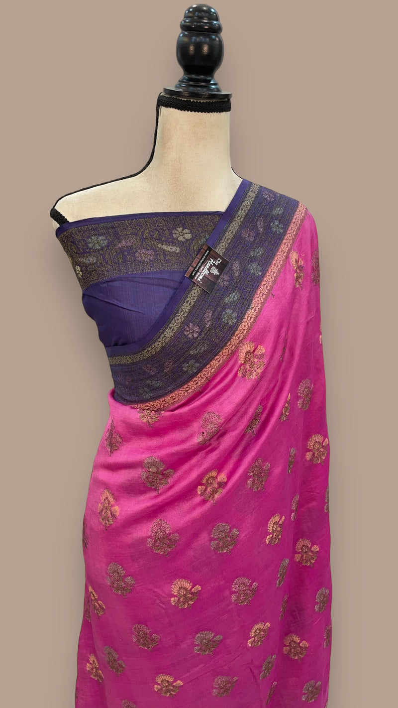 Pure Butter Crepe Banarasi Saree - The Handlooms