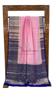 Pure Chiniya Silk Khaddi Handloom Banarasi Saree - The Handlooms
