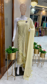 Khaddi Georgette Handlooms Banarasi Dress material - The Handlooms