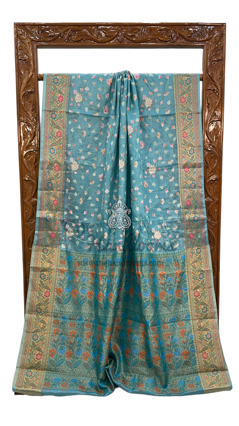 Tussar Silk Handloom Banarasi Saree With Chikankari - The Handlooms