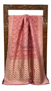 Pure Katan Silk Banarasi Handloom Saree - All over Jaal work with Meenakari - The Handlooms