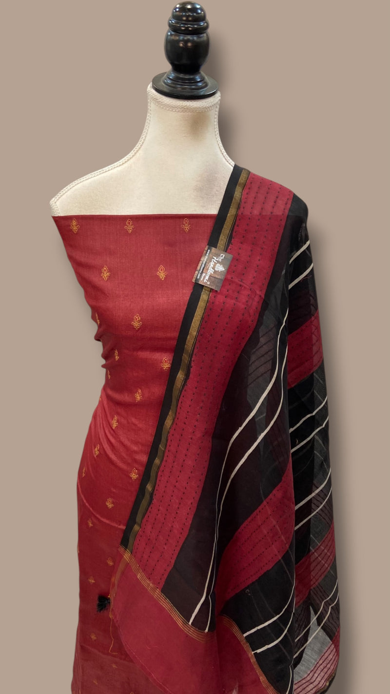 Pure Tussar Silk Handloom Banarasi Dress Material