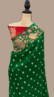 Pure Organza Chikankari Handloom Banarasi Saree - The Handlooms