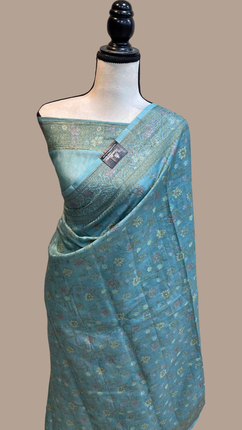 Pure Butter Crepe Banarasi Saree - The Handlooms