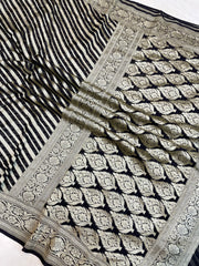 Khaddi Georgette Banarasi Saree -  Gold zari - The Handlooms