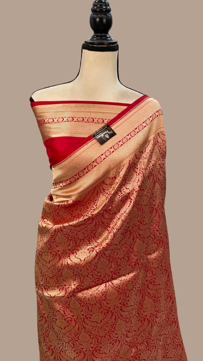Pure Katan Silk Banarasi Handloom Saree - Tanchui Brocade - The Handlooms
