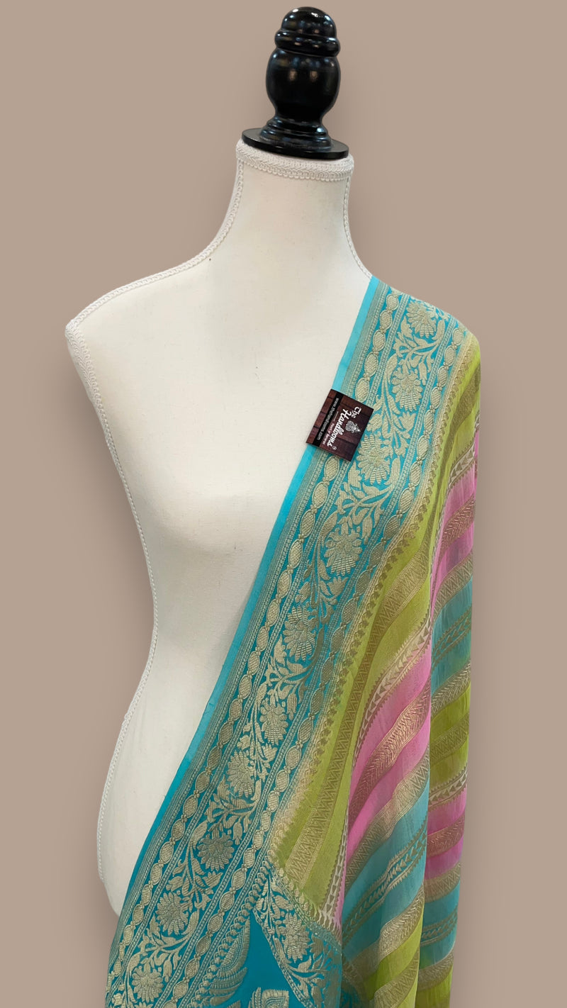 Rangkat Pure Khaddi Georgette Handlooom Banarasi Dupatta - The Handlooms