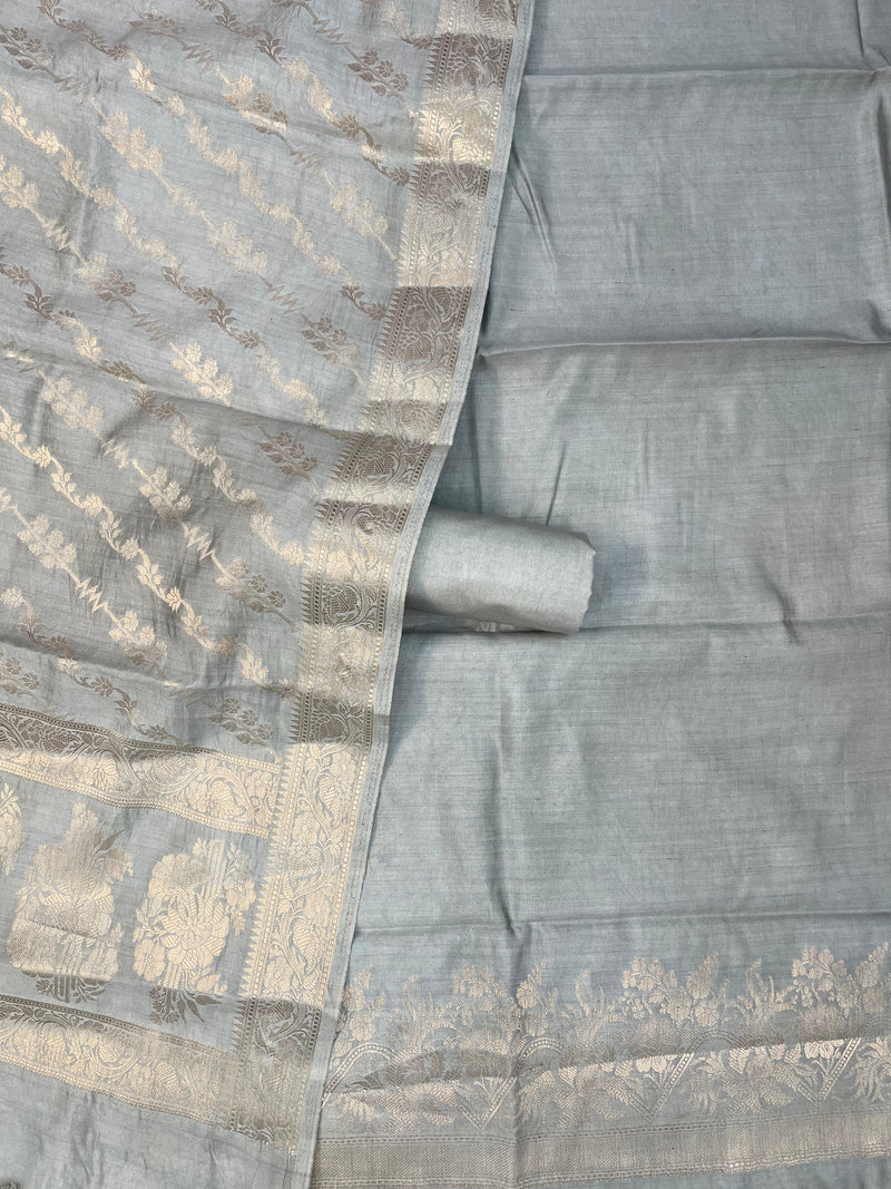 Pure Chiniya Silk Handlooms Banarasi Dress material - The Handlooms