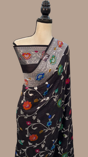 Tussar Georgette Handloom Banarasi Saree - The Handlooms