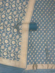 Khaddi Georgette Handlooms Banarasi Dress material - The Handlooms