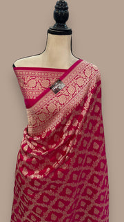 Pure Katan Silk Banarasi Handloom Saree - All Over Jaal Work - The Handlooms