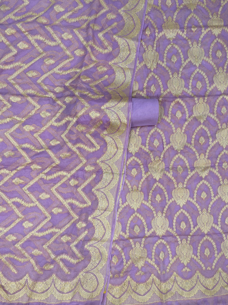 Pure Chiffon Khaddi Banarasi Dress material - The Handlooms