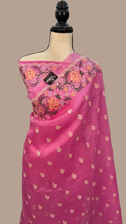 Pure Organza Chikankari Handloom Banarasi Saree - The Handlooms