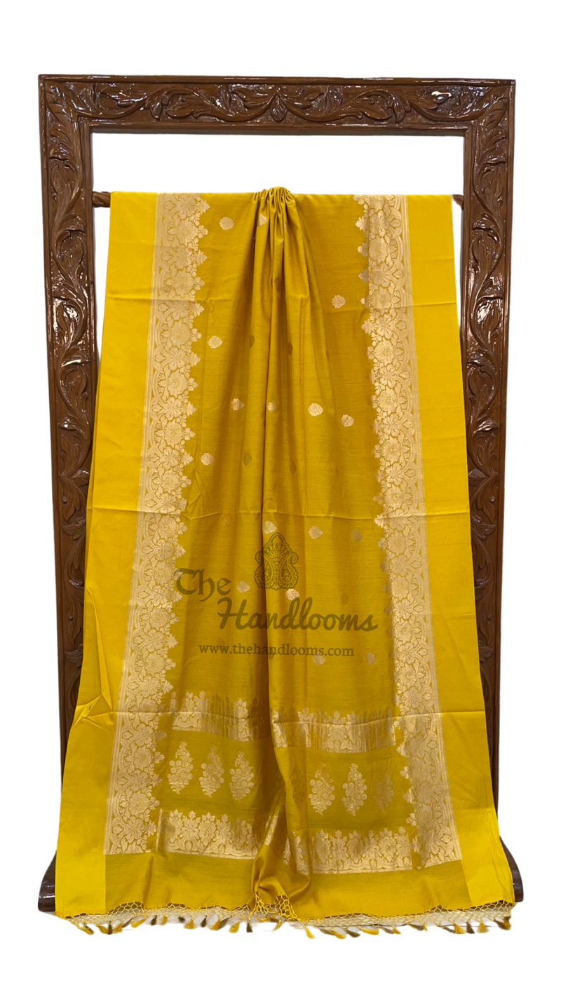 Pure Moonga Khaddi Handloom Banarasi Saree - The Handlooms