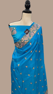 Tussar Silk Handloom Banarasi Saree With Chikankari - The Handlooms