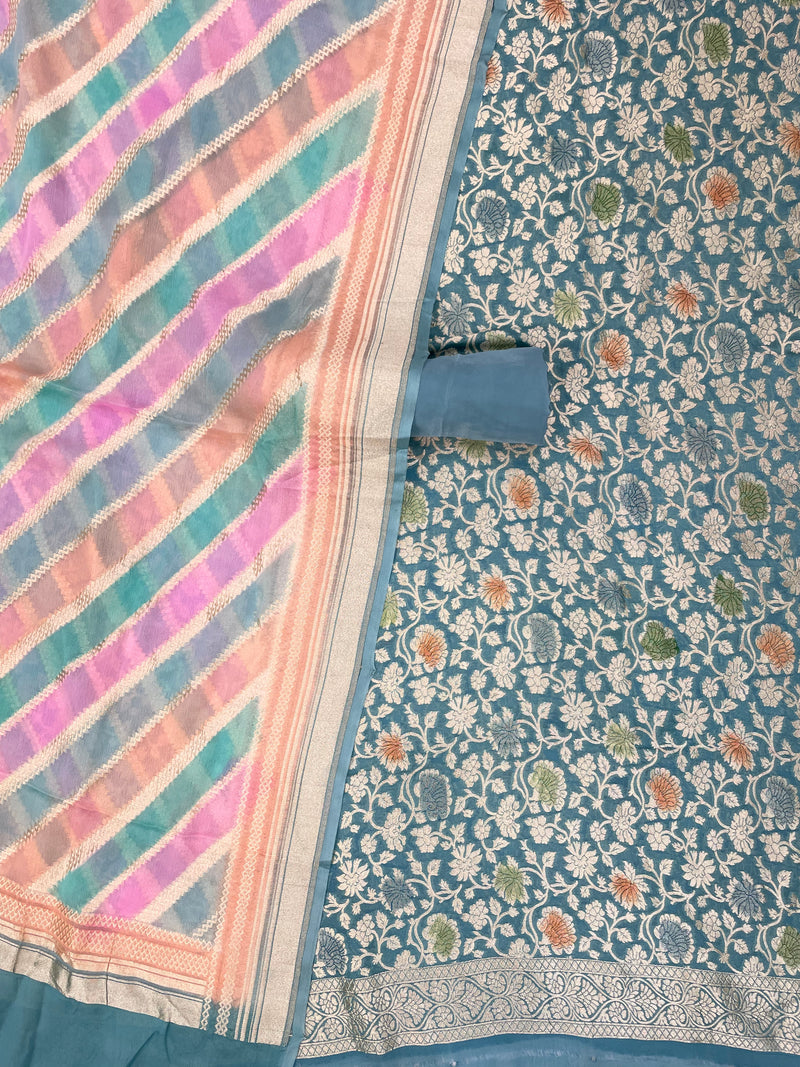 Pure Khaddi Georgette Banarasi Dress material - The Handlooms