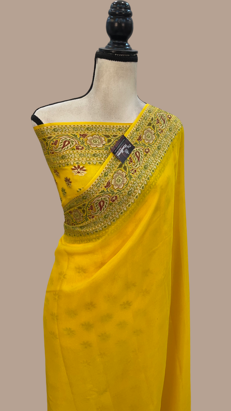 Pure Chiffon Khaddi Banarasi Saree - The Handlooms