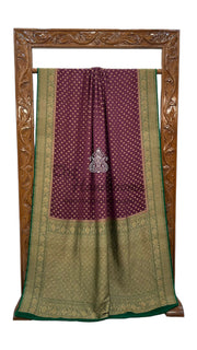 Khaddi Georgette Handloom Banarasi Saree -  Antique zari - The Handlooms