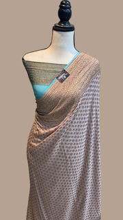 Khaddi Georgette Banarasi Saree -  Antique zari - The Handlooms
