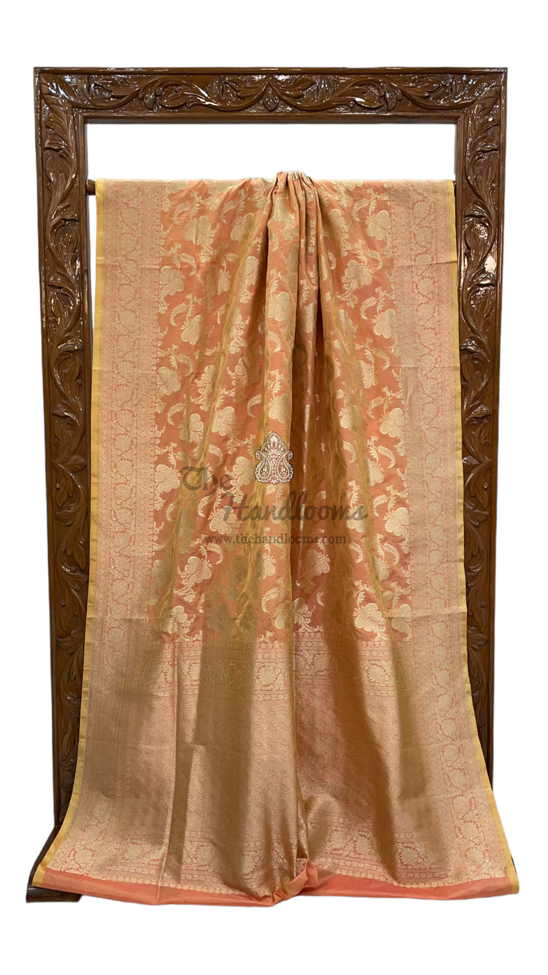 Pure Katan Silk Banarasi Handloom Saree - All Over Jaal Work - The Handlooms