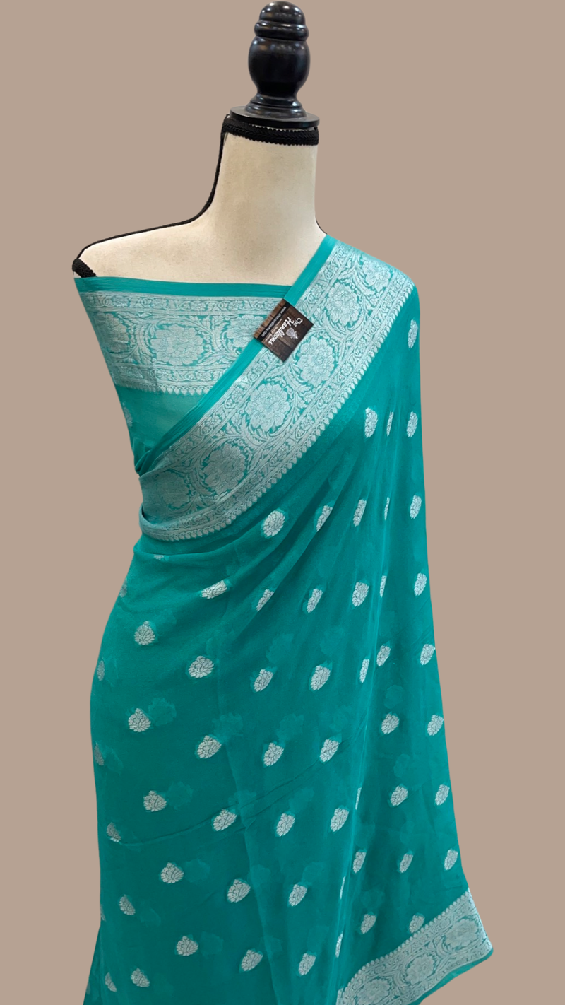 Pure Chiffon Khaddi Banarasi Saree - The Handlooms